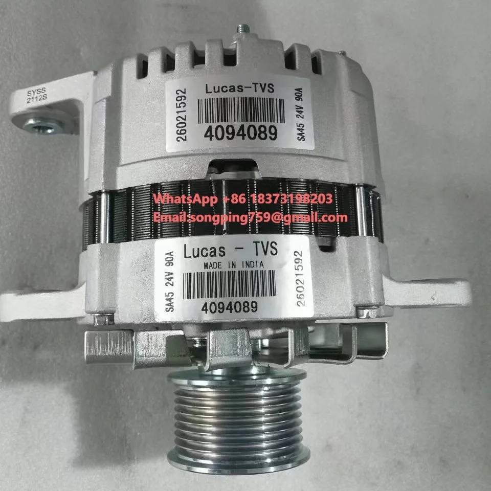 Diesel Generator Set Engine Parts 24V 90A Alternator 4094089 5263220