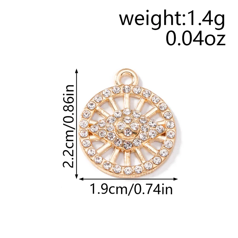 Leslie 10 Stück 19x22mm Gold Silber Farbe Kristall Böses Auge Anhänger für Ohrringe Armband Halskette DIY Schmuckherstellung Zubehör – Detail 1