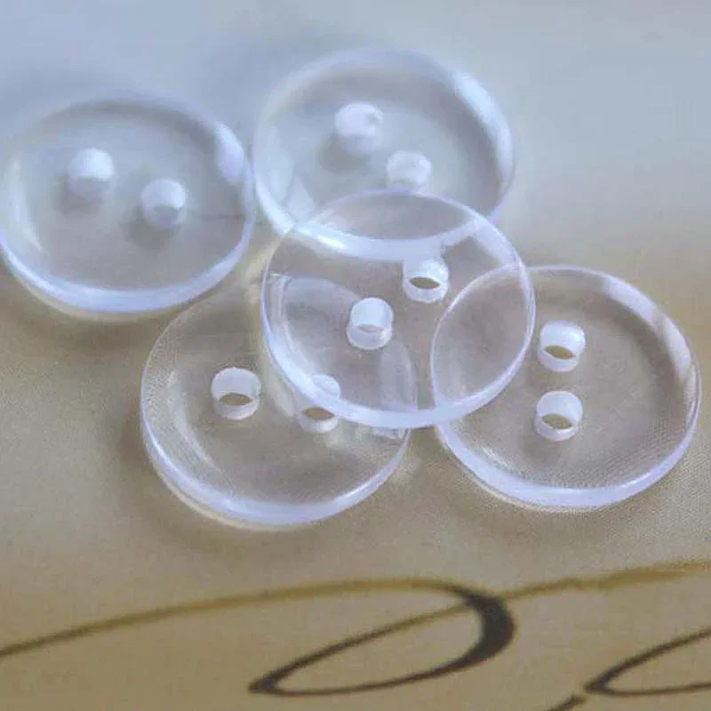 Round Resin Sewing Buttons, 2 Holes, Transparent Small Buttons, Suit Pad Button, DIY Scrapbooking, 7.5-28mm, 20Pcs