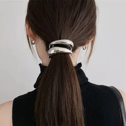 New Fashionable and personalized double-layer metal hair clip, women's versatile hair accessory, back of the head ponytail clip