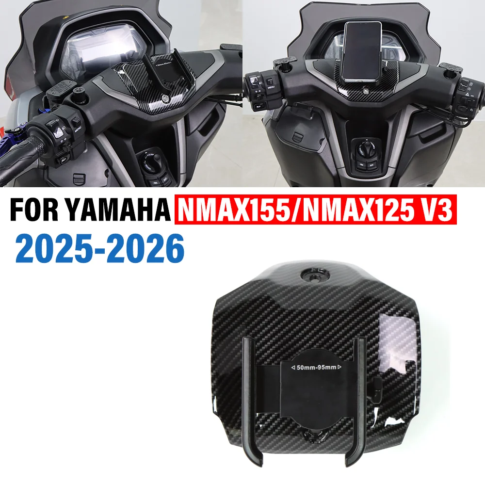Für YAMAHA NMAX155 NMAX125 N-MAX 155 125 V3 2025 2026 Motorrad Lenker Obere Zentralabdeckung mit Handyhalterung Halterung