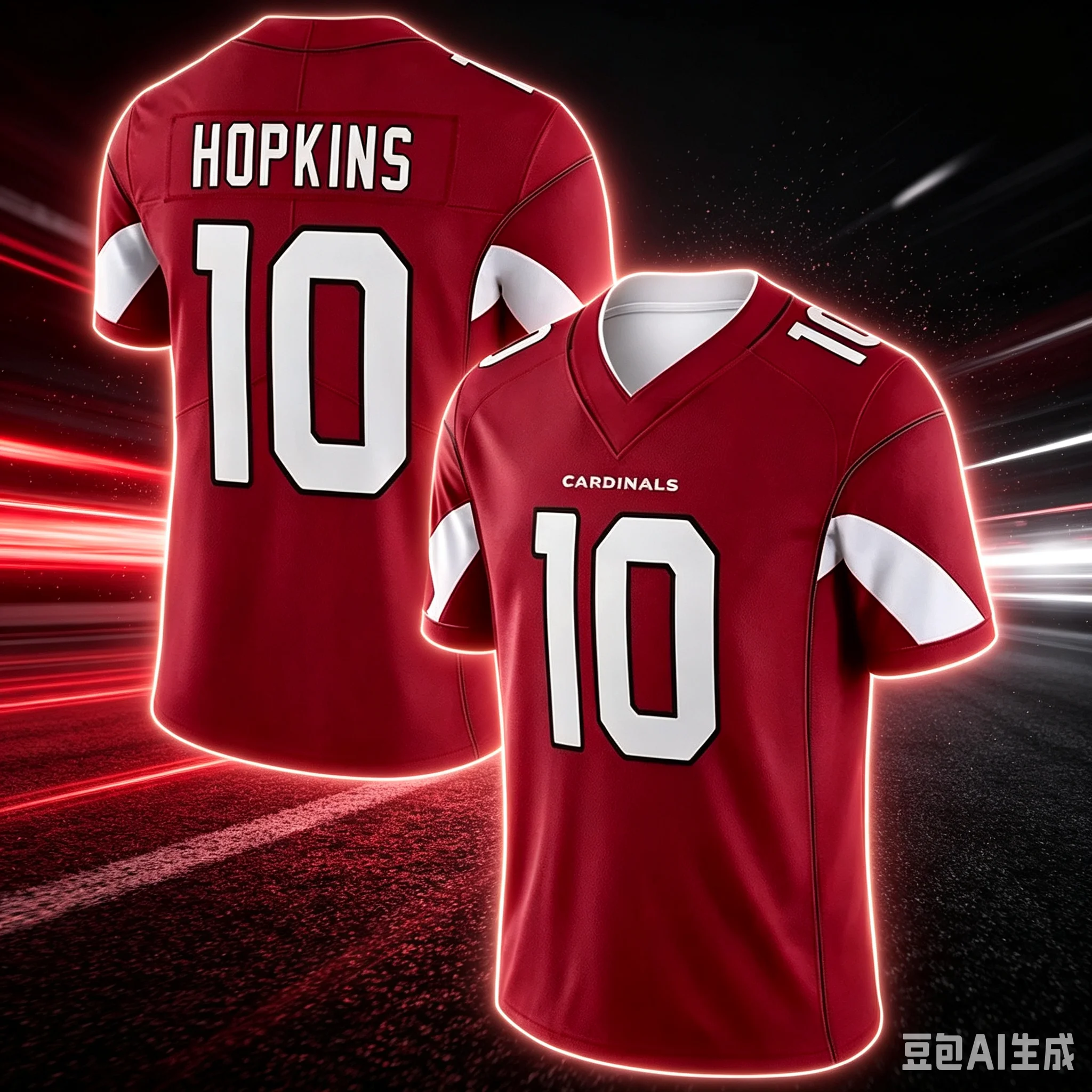 Men #10 Hopkins Arizona Cardinals Red Home Football Jersey White Number Short Sleeve Game Fan Uniform  Family Matching Colthing