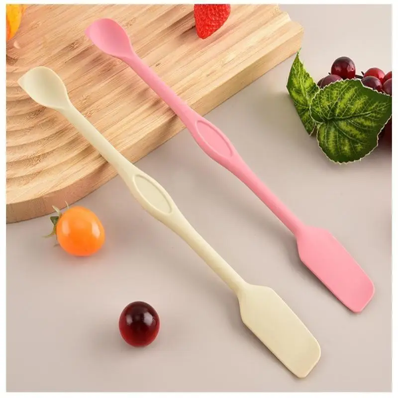 Long Handle Silicone Scraping Spoon Double Ended Temperature Resistant Easy To Clean For Baking Cooking Mixing Kitchen Use