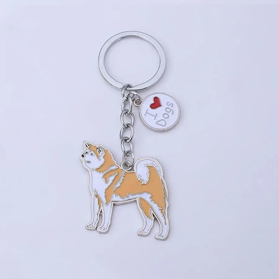 1/5/10/20/50/100pcs Akita Inu-Shaped Keychain, 1 Piece, Universal Metal Purse Charm with a Heart and Cute Dog Paw Print, Holiday