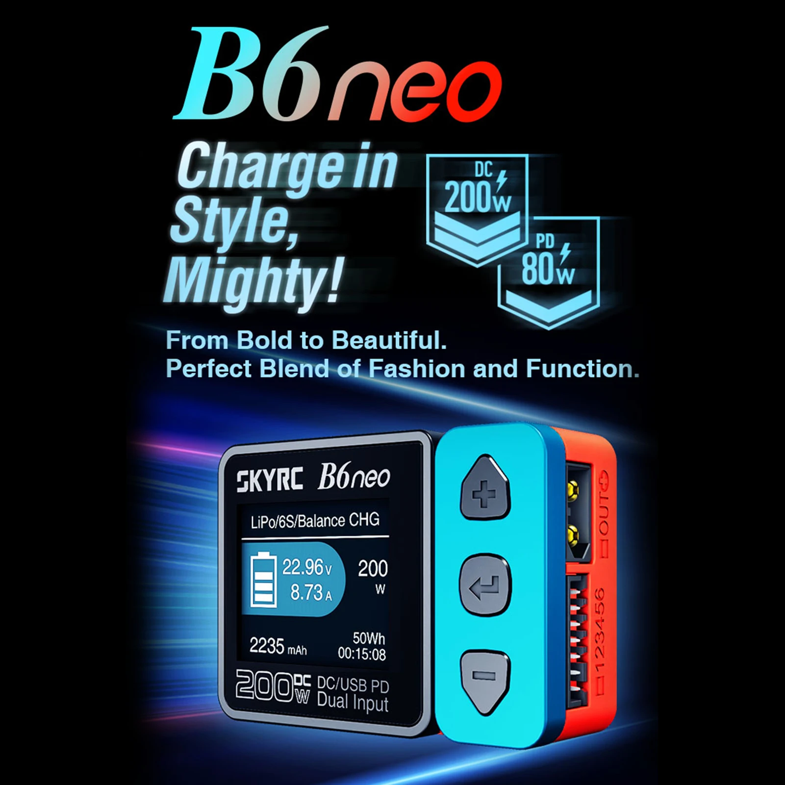 

SkyRC B6 neo B6 neo B6 neo Smart 200W PD 80W Battery Balance SK-100198 Compact 6S Discharger