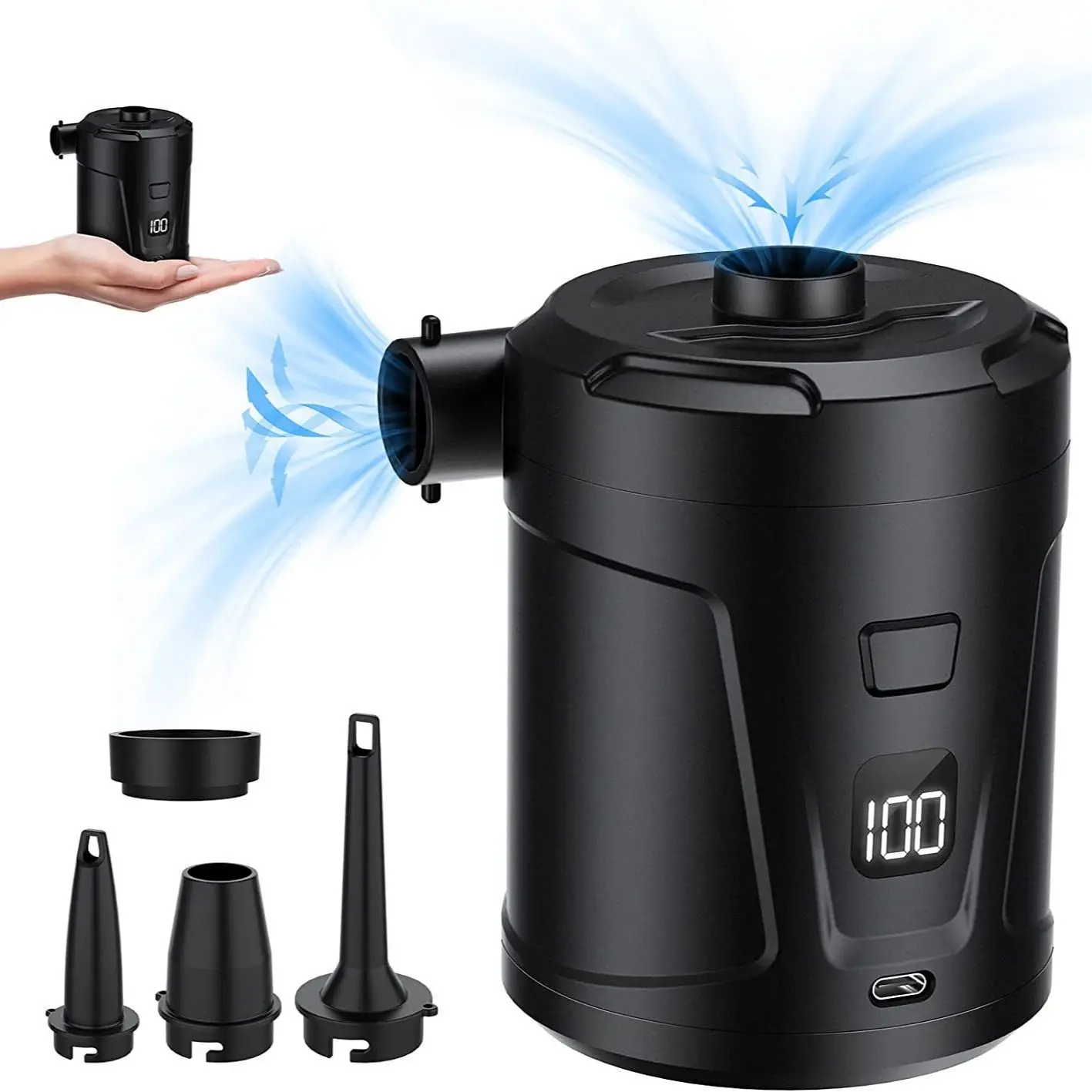 Outdoor Camping Air Pump Quick Inflatable Tent Air Cushion Swimming Ring Portable Electric Charging and Pumping Integrated