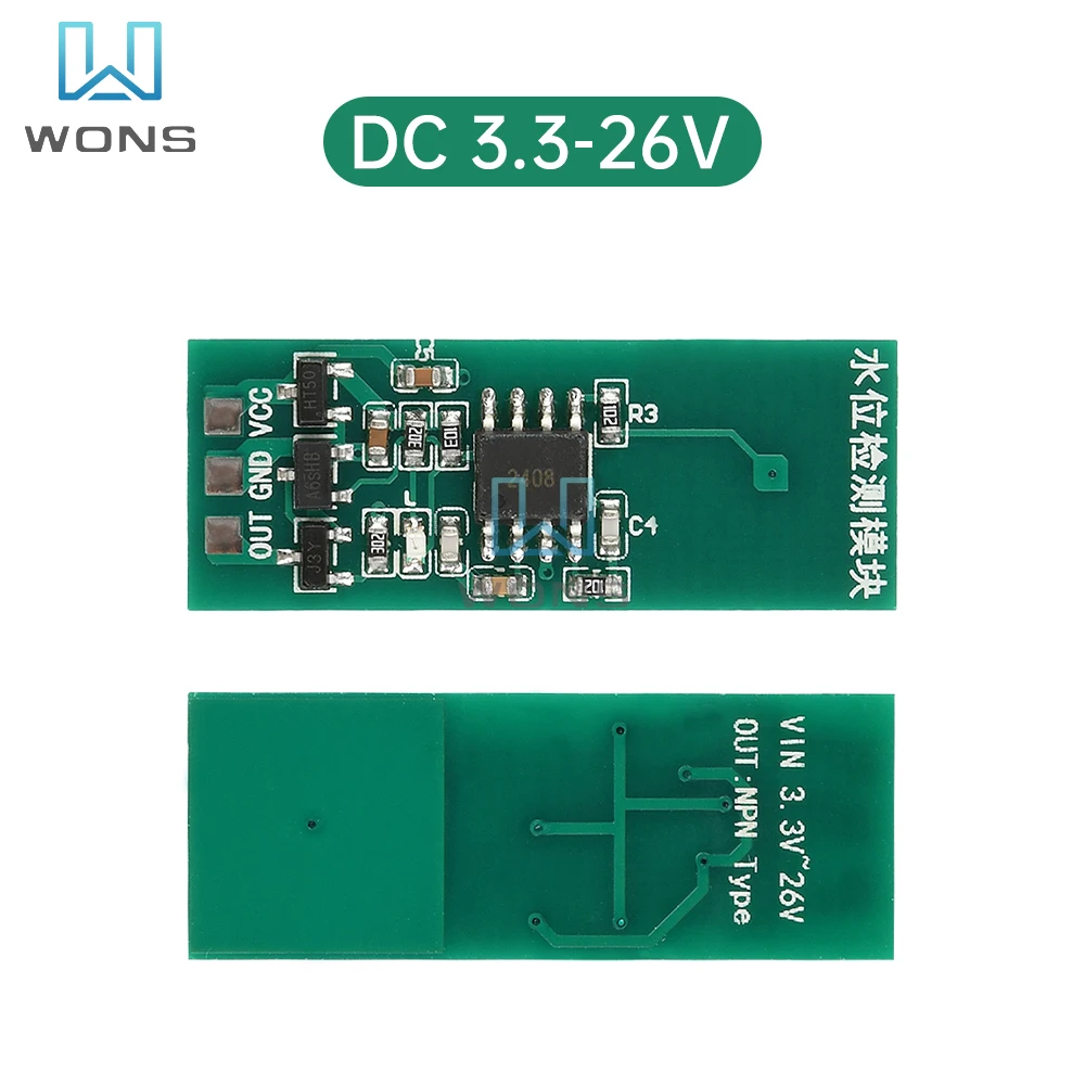 M03 m04 módulo de detecção de nível de água sensor verde interruptor de toque de nível sem contato sensor líquido 3.3-26v 3.3-5v