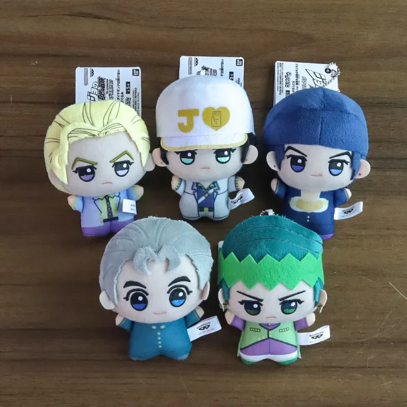 11cm JoJo Bizarre Adventure Plush Keychain Doll Kira Jotaro Josuke Rohan Chibi Stuffed Bag Charm Collectible Gift for Anime Fans