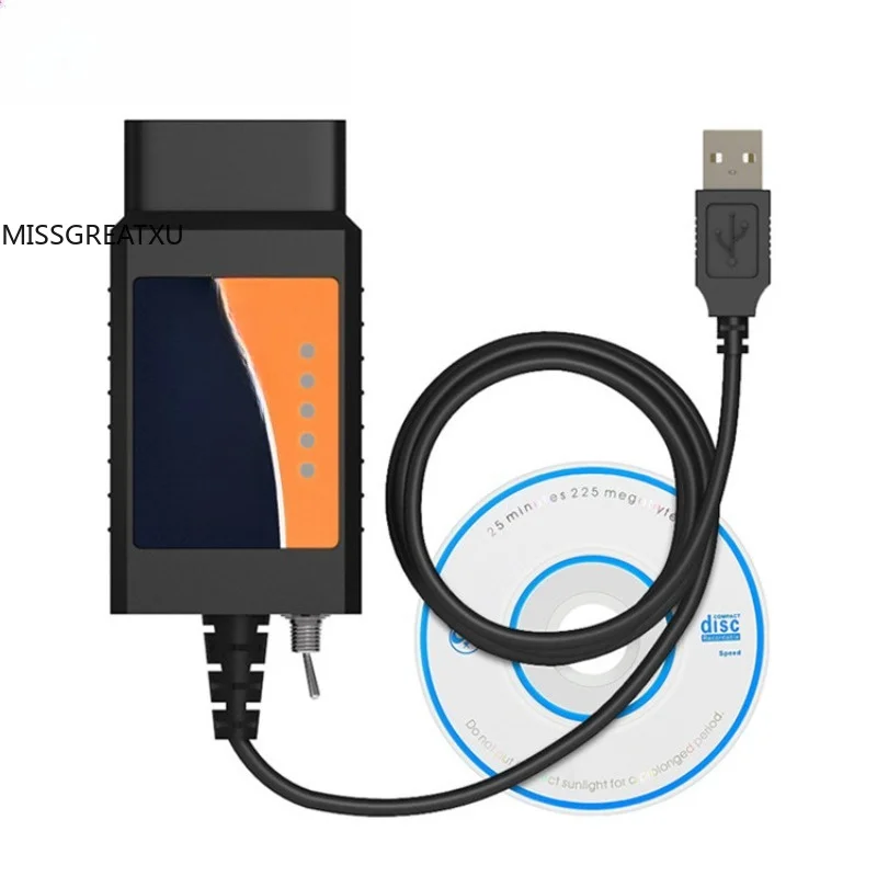 V1.5 ELM327 USB OBDII Diagnostic Scanner FT232 25K80 Switch Cable For Ford Car Data Reading Auto Repair Workshop Tool