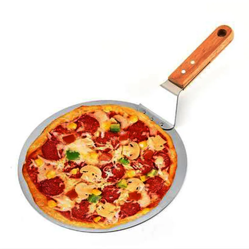 Stainless Steel Pizza Transfer Shovel Round Cake Server Steak Spatula Baking Tool