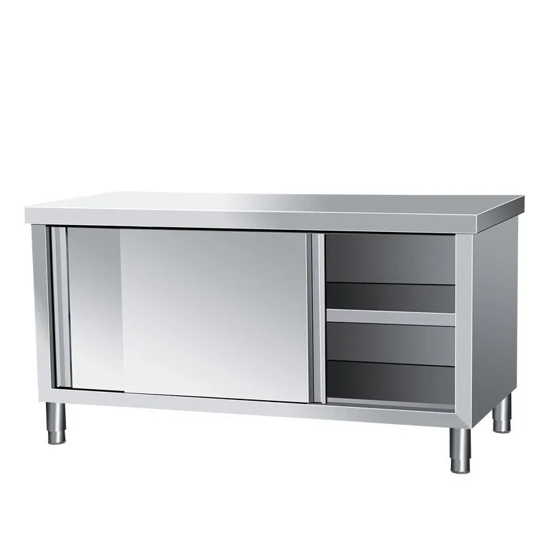 

304 stainless steel workbench with sliding door cutting table charging baking table