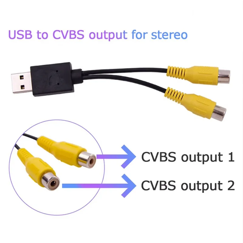 ELECT-Auto Auto Video Ausgang Box USB Port Zu CVBS Adapter Tragbare RCA Video Ausgang Kabel Für Android Multimedia Player