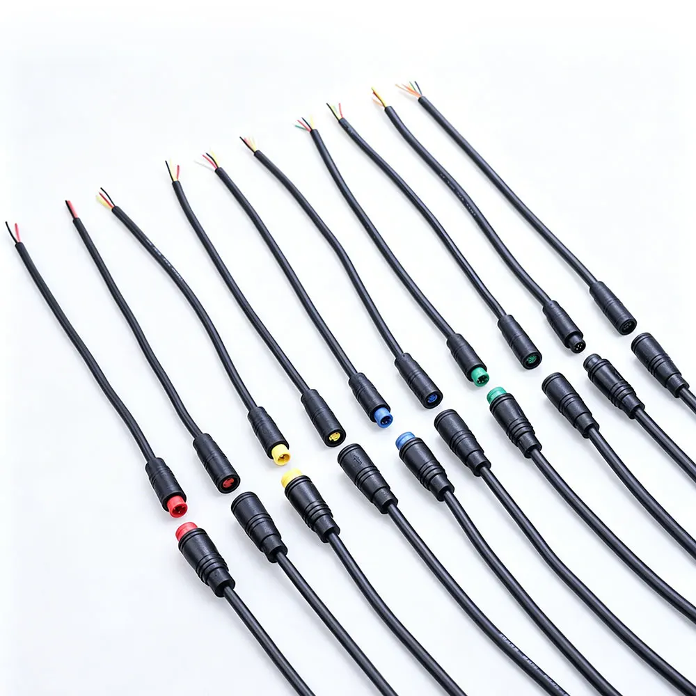 M6 M8 Wasserdichtes Kabel 2/3/4/5/6 Pin Stecker-Buchse Elektrofahrrad-Verbindungskabel E-Bike Display-Kabel Sensor-Verbindungskabel