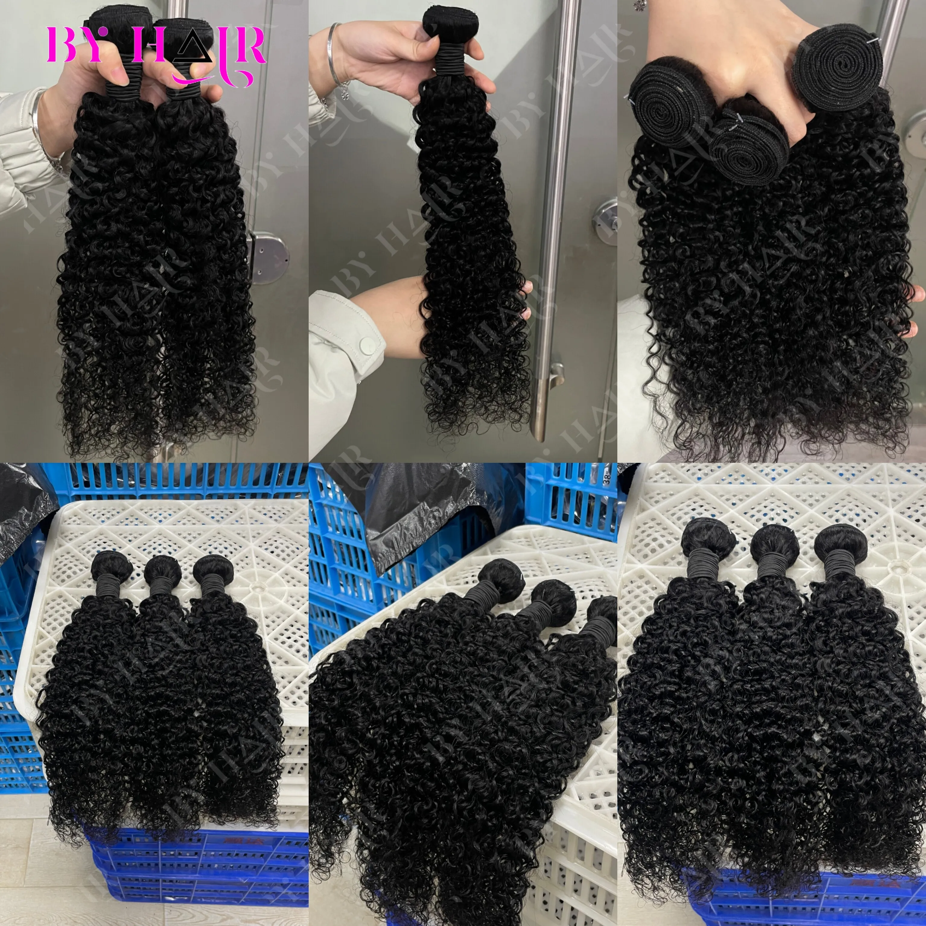 12A  Curly Hair Bundles Water Wave Human Hair Bundles Peruvian Hair Natural Black Remy Hair Bundles 100% Human Hair Extensions