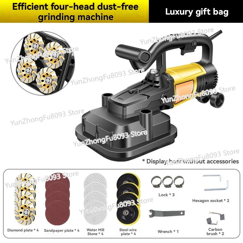 5580W Load Power Handheld Four-head Concrete Floor Grinder Wood Sander Concrete Grinding Machine