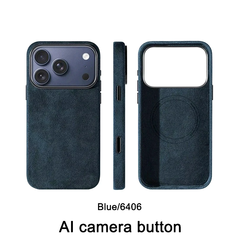 Echte Alcantara Magnetische Case voor iPhone 17 Pro Max Cover met Magsafe Smart Camera Knopbeschermer Cases voor iPhone 17 Pro Max