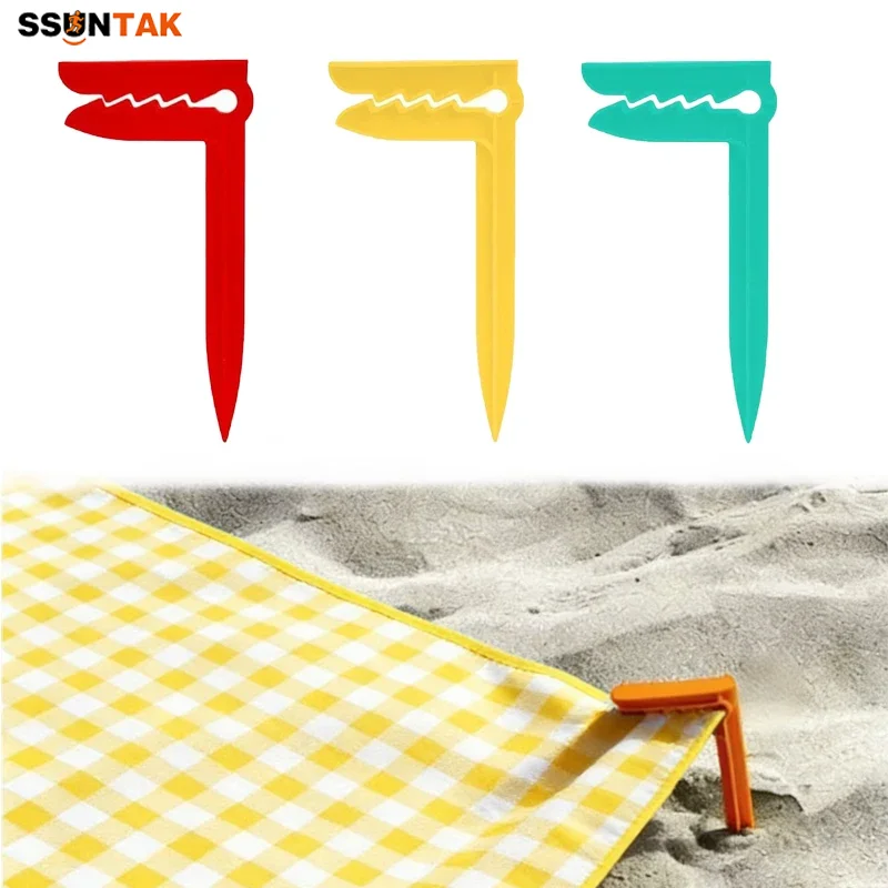 

SSUNTAK 12Pcs Windproof Beach Towel Clips Plastic Outdoor Camping Mat Clamp Sheet Towel Holder Tent Camp Accessories Clothes Peg