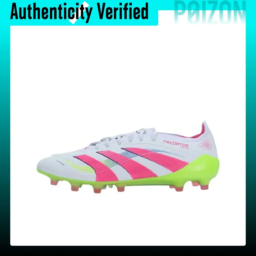 Adidas PREDATOR ELITE Cushioning Abrasion Resistant Breathable Slip Resistant Coverage Soccer Shoes Unisex White Pink JQ0905