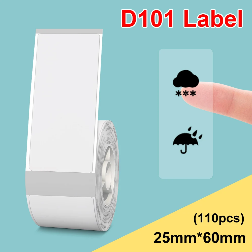 Niimbot D101 Transparent Label Waterproof Printing Paper Name Sticker Adhesive Sticker for Niimbot D101 Portable Label Printer