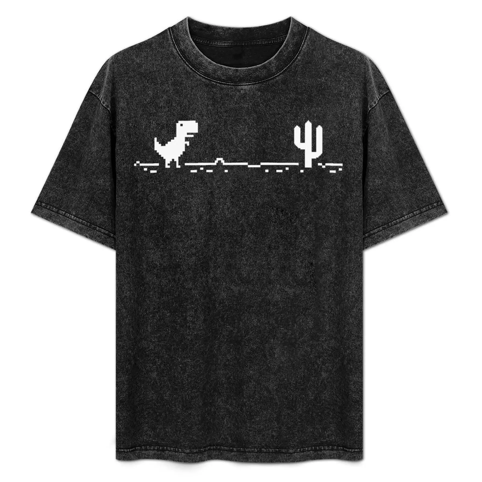 

Trex Cactus Offline at Night - Pixel Art T-Shirt anime figures Funny t-shirt fruit of the loom mens t shirts