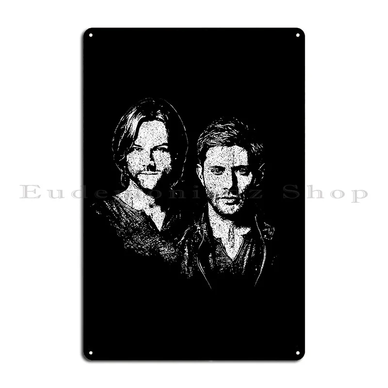 Sam And Dean Metal Plaque Poster Painting Living Room Cinema Designing Cave Tin Sign Poster