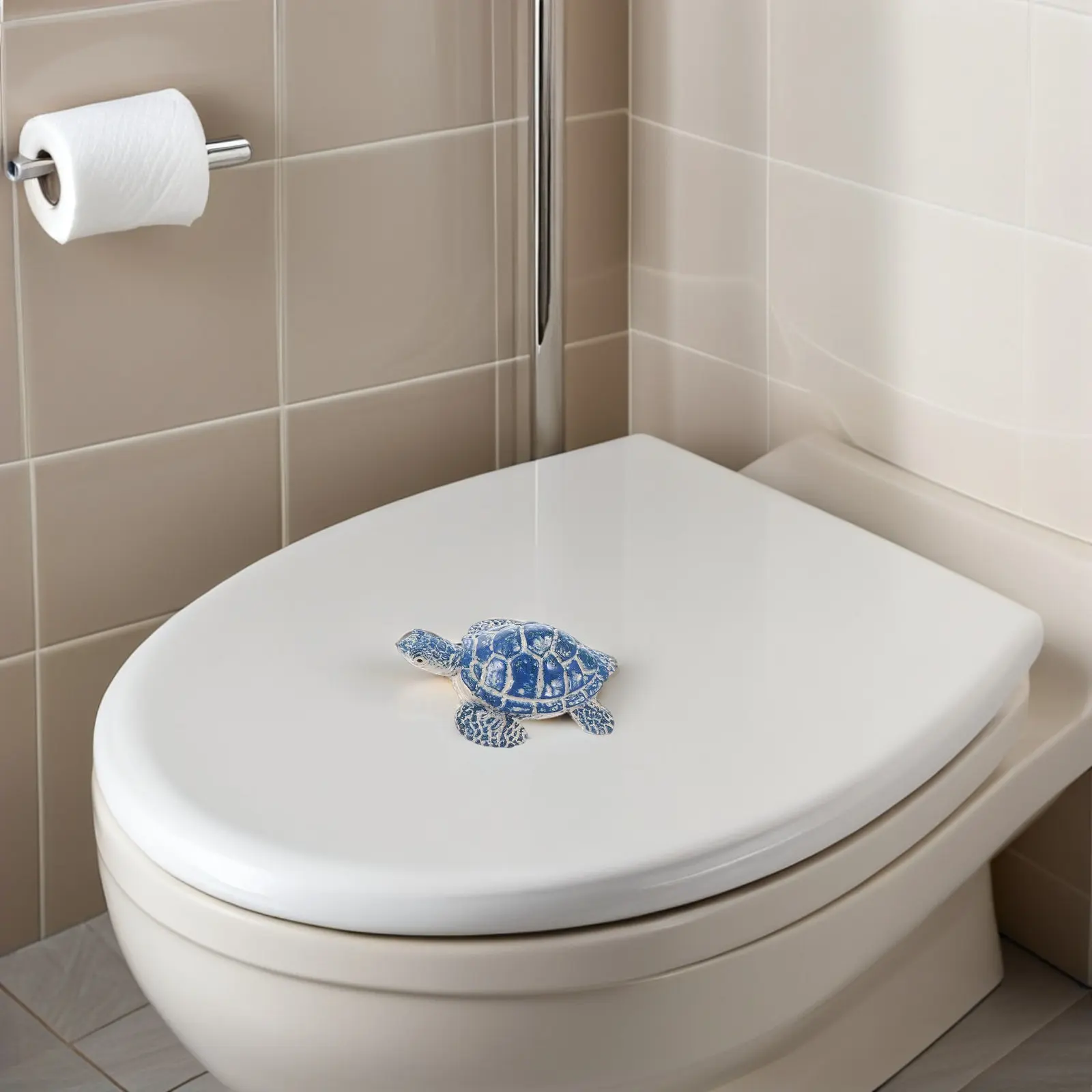 2Pcs Decorative Toilet Bolt Covers Turtle Design Ceramic Screw Caps Universal Bolt Caps for Bathroom Coastal Home Beach Decor
