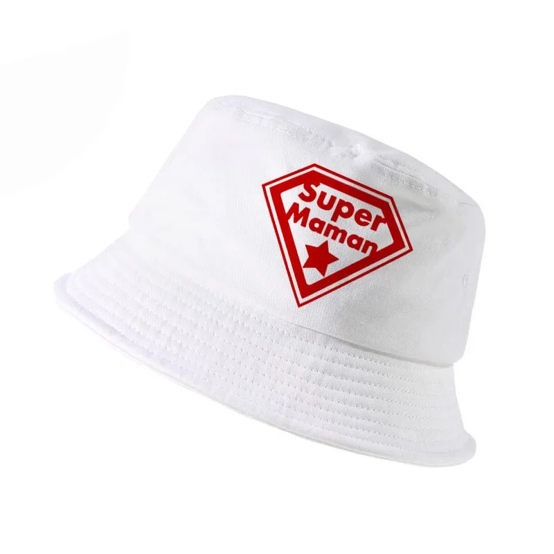 

super maman cap Summer bucket hat harajuku pop diamond Mother cap outdoor panama fisherman hat Mother's Day gift