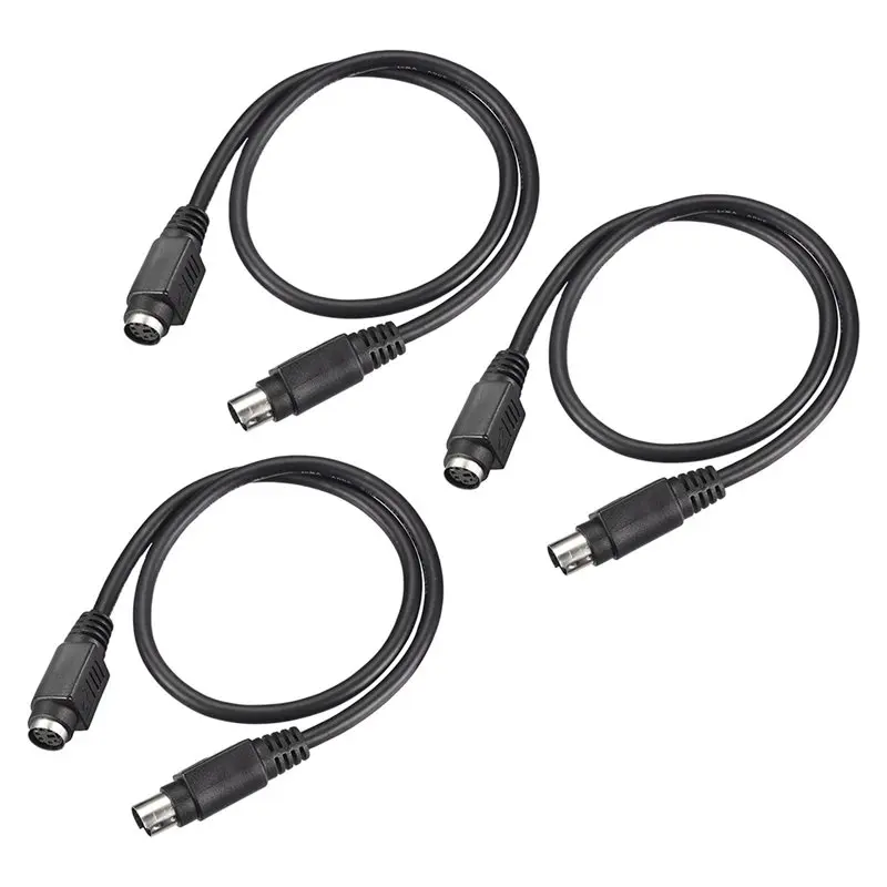 Efficient Mini Din 6 Pin PS/2 Mouse And Keyboard Extension Cable(3Pcs), 0.5M Length