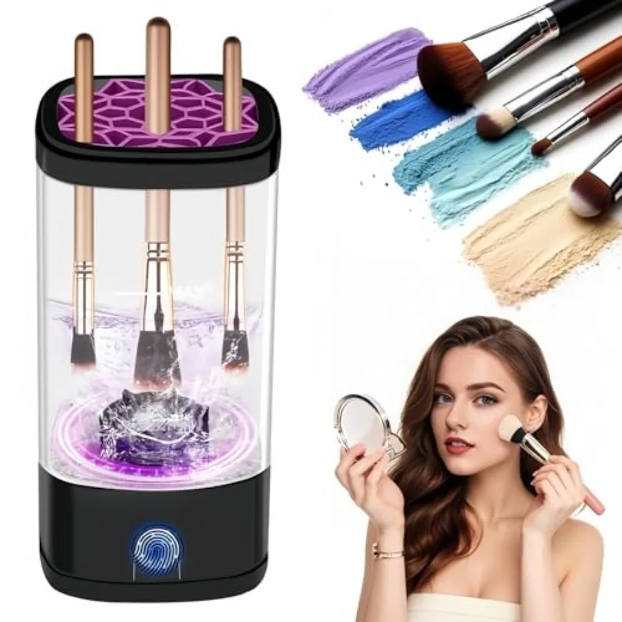 

Electric Makeup Brush Cleaner MultiFunctional Cosmetic Brush Cleaner Portable Cosmetic Brush Cleaner Dryer Tool for All Size Ma