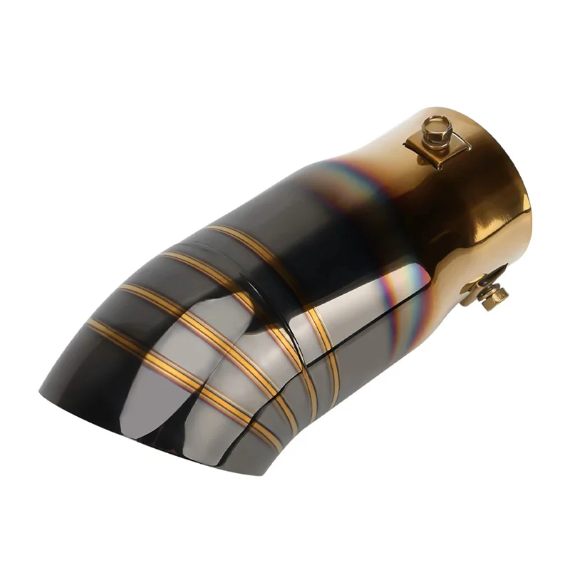 1 قطعة كاتم صوت عادم السيارة العالمي عالي الأداء من الفولاذ المقاوم للصدأ مباشرة من خلال كاتم صوت العادم يعزز الصوت والأناقة #3