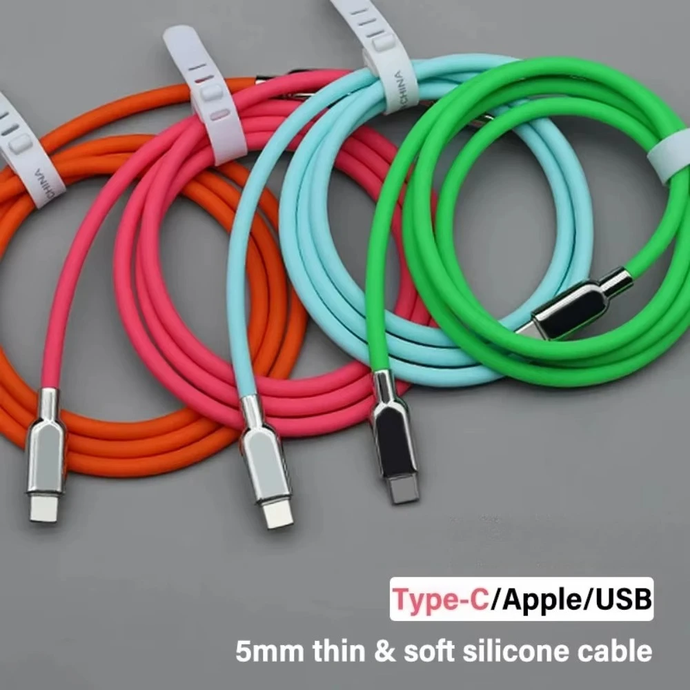 6A Super Fast Charge PD Type C Liquid Silicone Cable Quick Charge For iphone Xiaomi  Usb Cable Usb C to C Charger Cable
