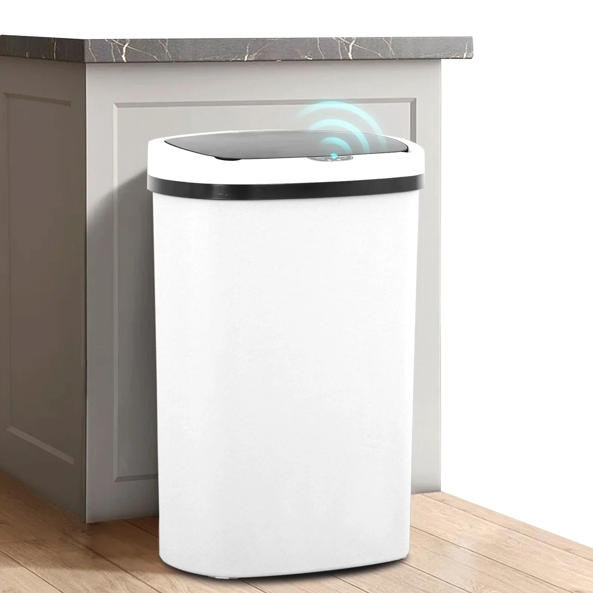 

13-галлонный (50 л) пластиковый умный мусорный бак для кухни с автоматической сенсорной крышкой для дома, кухни, офиса