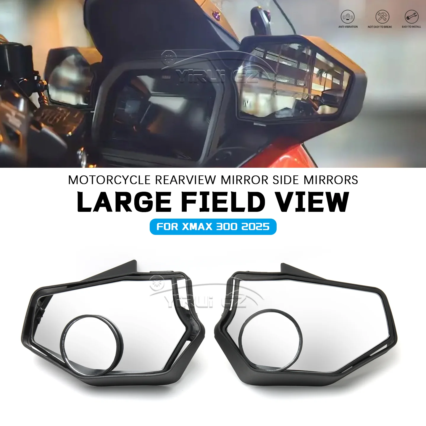 

Modified Front Moving Rearview Mirror Side Mirrors Large Field View X-MAX300 XMAX300 For Yamaha XMAX 300 XMAX300 X-MAX 300 2025-