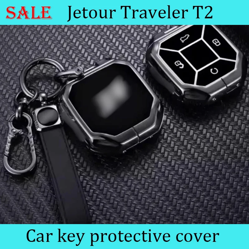 Fit for JETOUR Traveler T2 2023-2024 Car All-inclusive Design Key Protective Case Zinc Alloy Key Cover Car Modification Part KIT