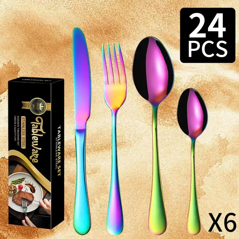 Premium 1010 Stainless Steel Cross-Border Cutlery Set in Elegant Gift Box - Perfect for Gifting or Personal Use