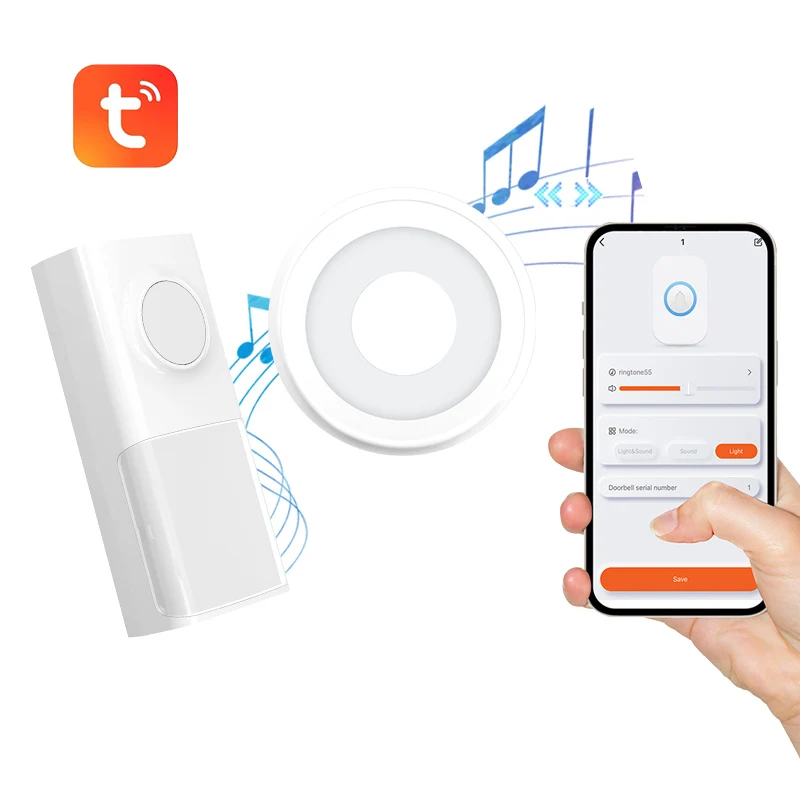 58 Ringtone Tuya APP WIFI แหวนประตู 200M ไร้สายระยะไกล Doorbell Self-power ยินดีต้อนรับ CHIME