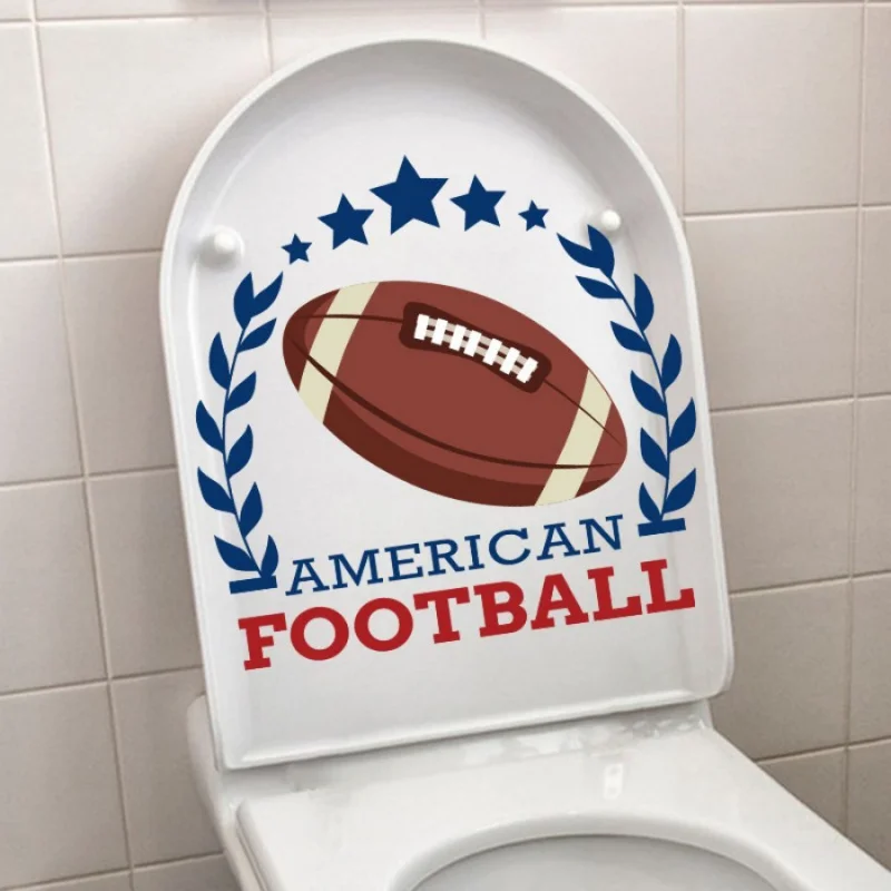 Super Bowl-pegatina de Rugby para inodoro, tapa de tanque de agua, pegatina decorativa, decoración de fiesta de partido de fútbol americano, pegatina para ventana y pared