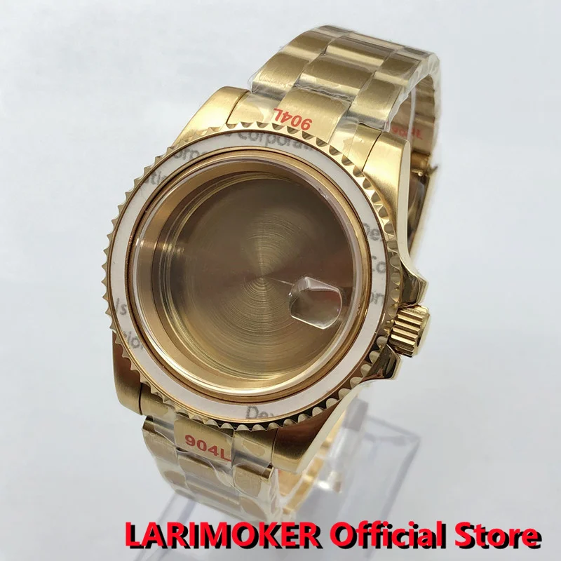 

LARIMOKER 40mm Watch Case Sapphire Glass Gold 904L Bracelet Watch Fit NH35 NH38 ETA2824 2836 8215 DG2813 3804 PT5000 Movement