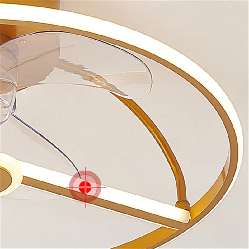 Ventilador de techo nórdico con control remoto, lámpara LED toroidal, moderna y sencilla, silenciosa, para interior, sala de estar y dormitorio