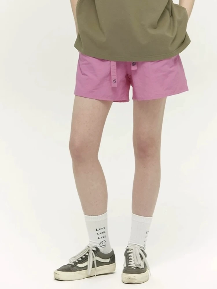 

Женские летние повседневные брюки Candy Miss Korean Sle с вышитым логотипом, на эластичной резинке и шнурке, с высокой талией, широкими штанинами