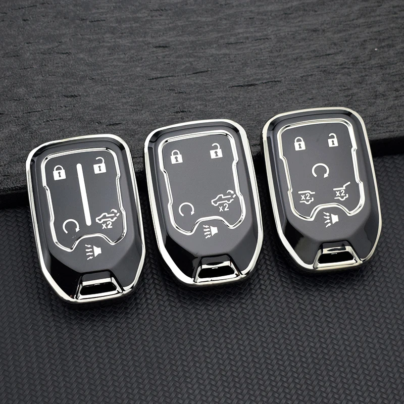 Protector de Llave de Coche de TPU de 5/6 Botones para Chevrolet Silverado 1500 2500HD 3500HD para GMC Sierra Terrain Acadia, Funda Protectora de Llave de Control Suave