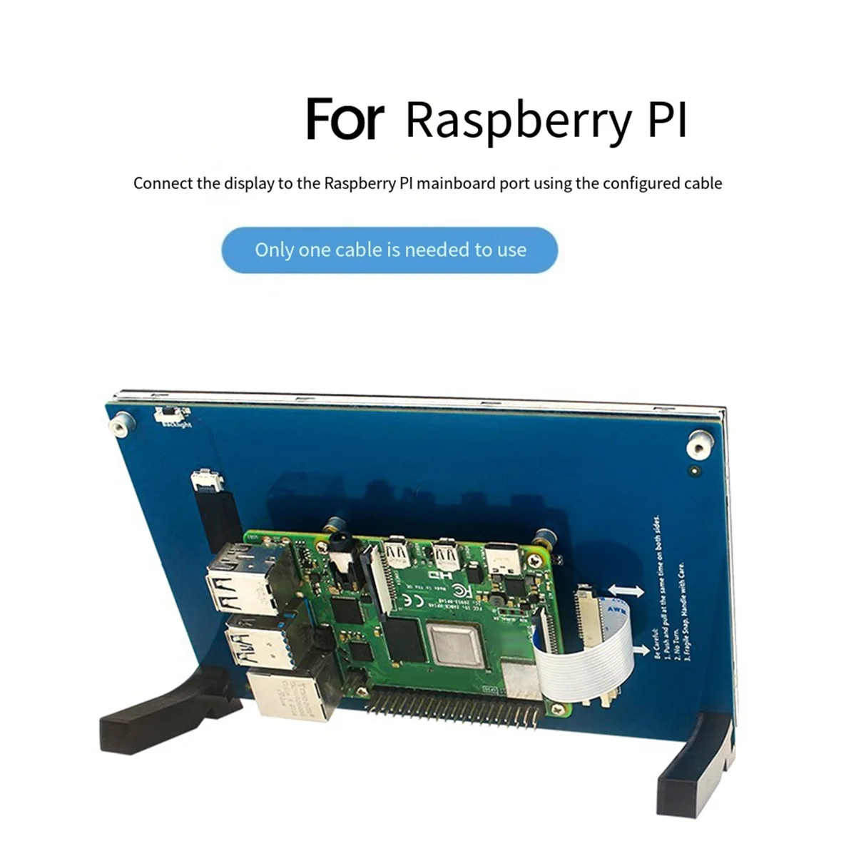 

For Raspberry Pi 4B/3B+ Capacitive Touch Display 4.3 Inch HD Ips Display Drive-Free Interface Display,A