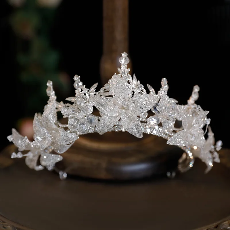 Bridal Crown Headdress Super Stylish Elegant High Sense Sweet Crown Wedding Dress Dress Hair Accessories