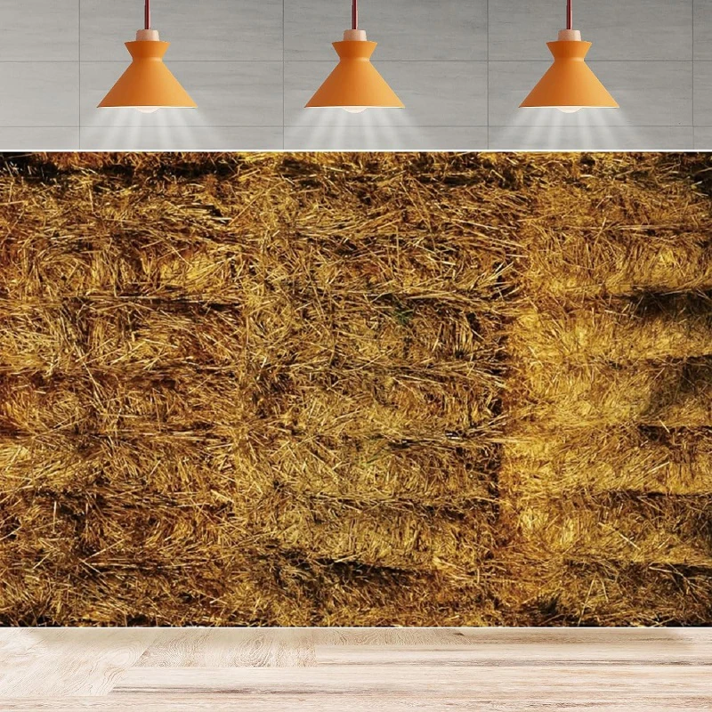 Farm Haystack Photography Backdrop Rural Barn Hay Bales Fall Harvest Background Happy Thanksgiving Day Home Party Backdrop Wall