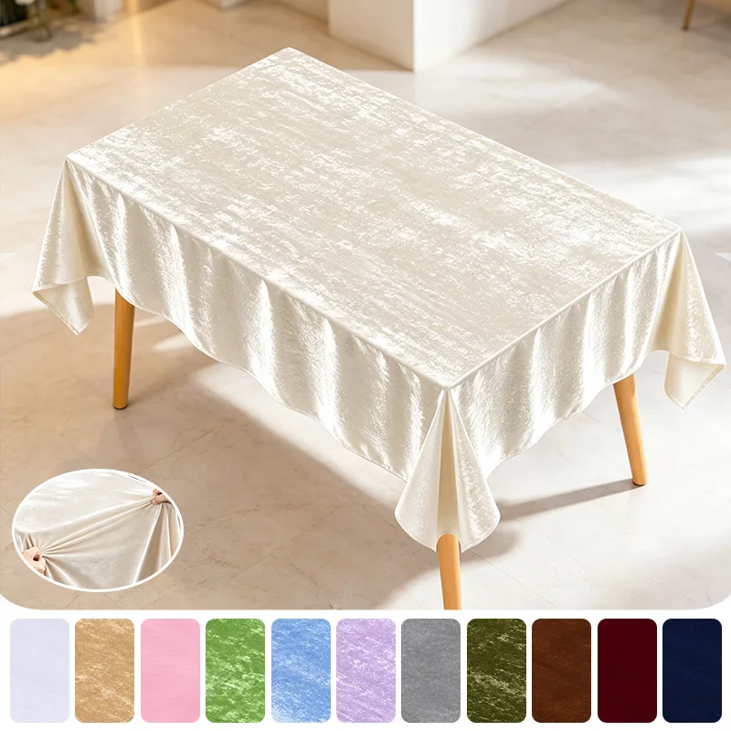 Solid Color Gold Velvet Tablecloth Luxury Table Cover for Wedding Banquet Hotel Conference Exhibition Dining Table Home Decor