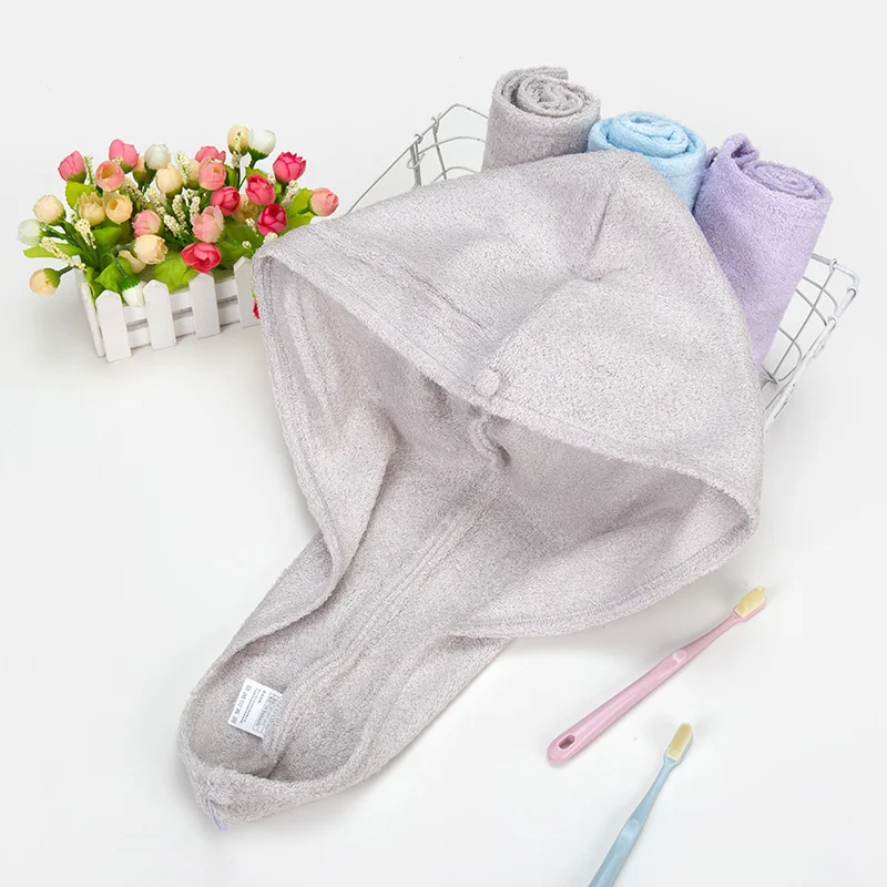 Bamboo fiber dry hair towel Absorbing adult towel for women to wash hair Wrapping towel Bathing cap 25 * 65