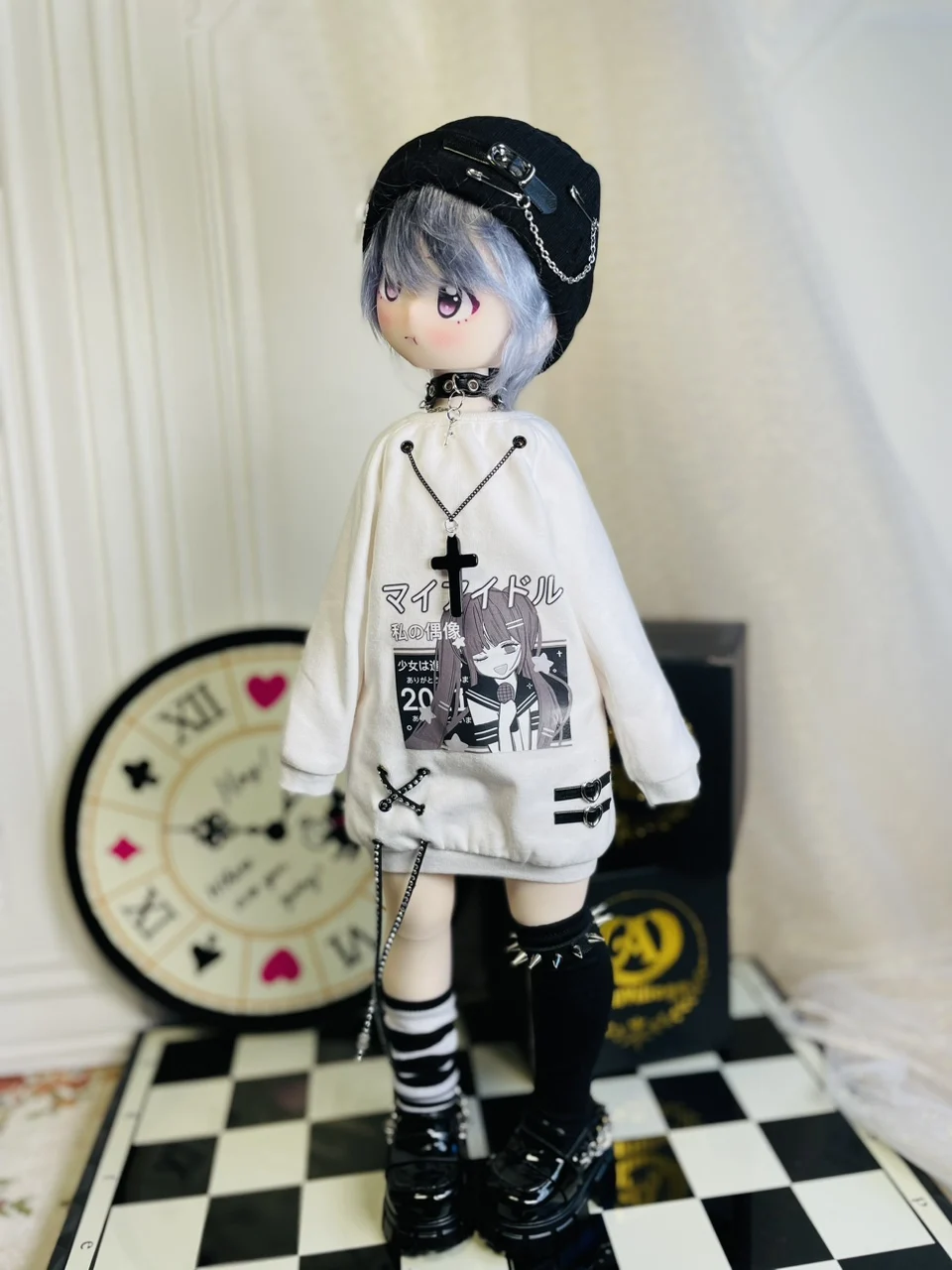 BJD doll clothes suitable for 1/4 size cute doll white sweater Bjd Doll Clothes 1/4 suit doll accessories (5 points)