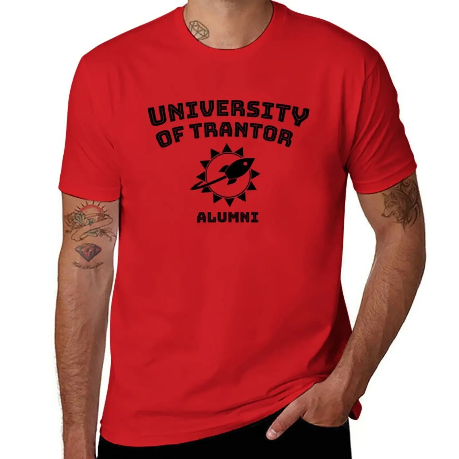 University of Trantor Alumni T-Shirt graphics anime clothes Short sleeve tee men