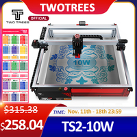 Twotrees TS2-10W Laser Engraver Machine 80W 450x450mm Compressed Spot Technology LaserGRBL LightBurn Wifi Horizontal Gyroscope