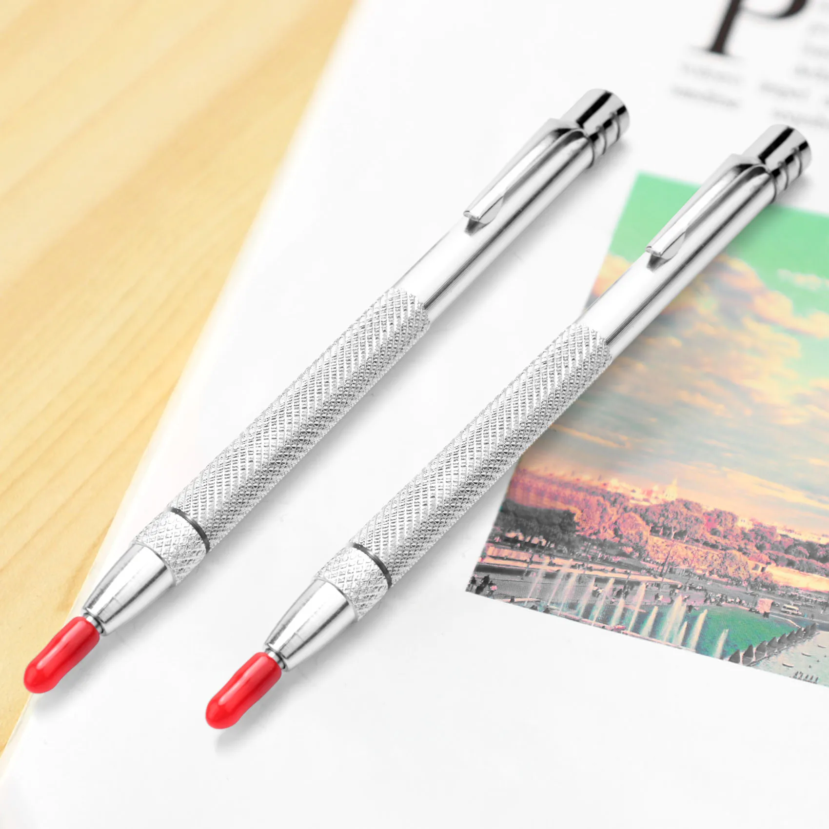 Durable 10 Pieces Tungsten Carbide Scriber with Magnet Aluminium Etching Engraving Pen with Clip for Ceramics Glass Marble